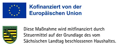 Logos zur Förderung durch die EU und den sächsischen Landtag